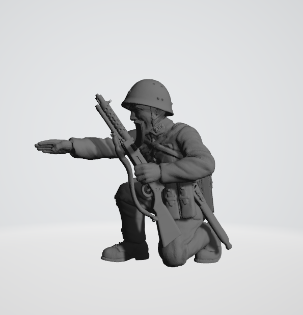 IJA Officer NCO and 2 Attendants with SMG (Digital)